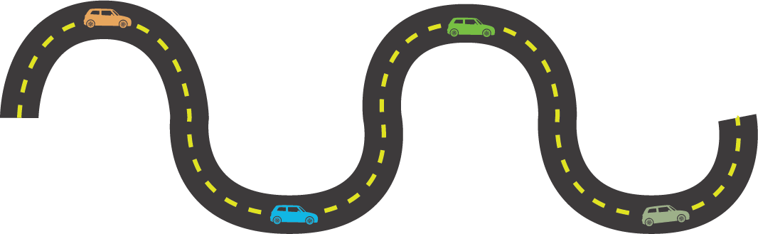 Road with little cars